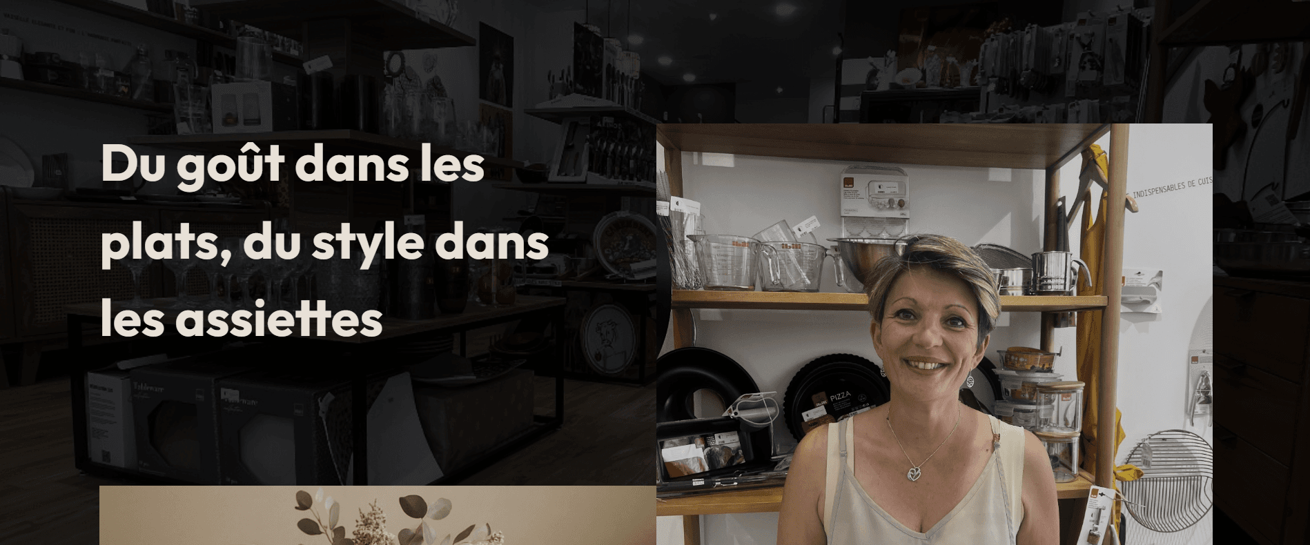 Aperçu du site de la boutique de vaisselle